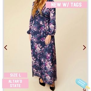 NWT Altar’d State Rose Fields Maxi Dress Large